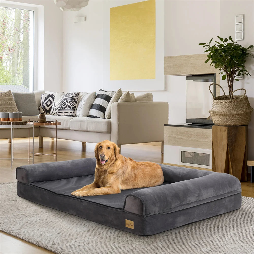 BORWART Orthopedic Memory Foam Calming Dog Sofa Bed