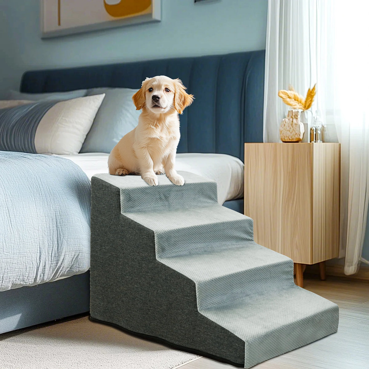 Non Slip Foam Dog Stairs for Comfortable Furniture Access
