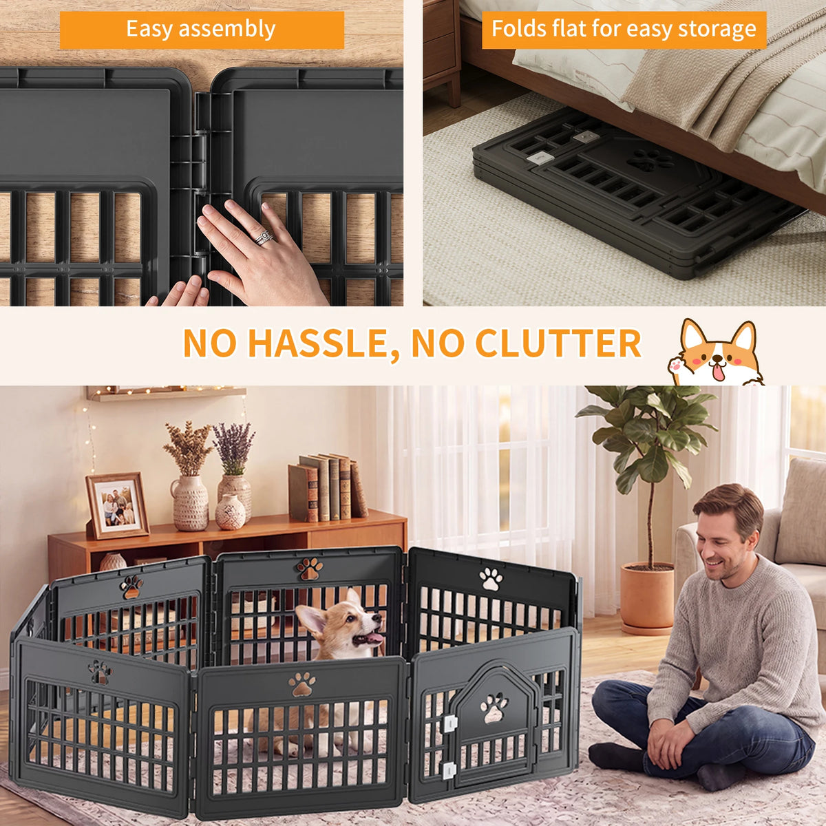 JHK Expandable Dog Playpen for Indoor and Outdoor Pet Safety