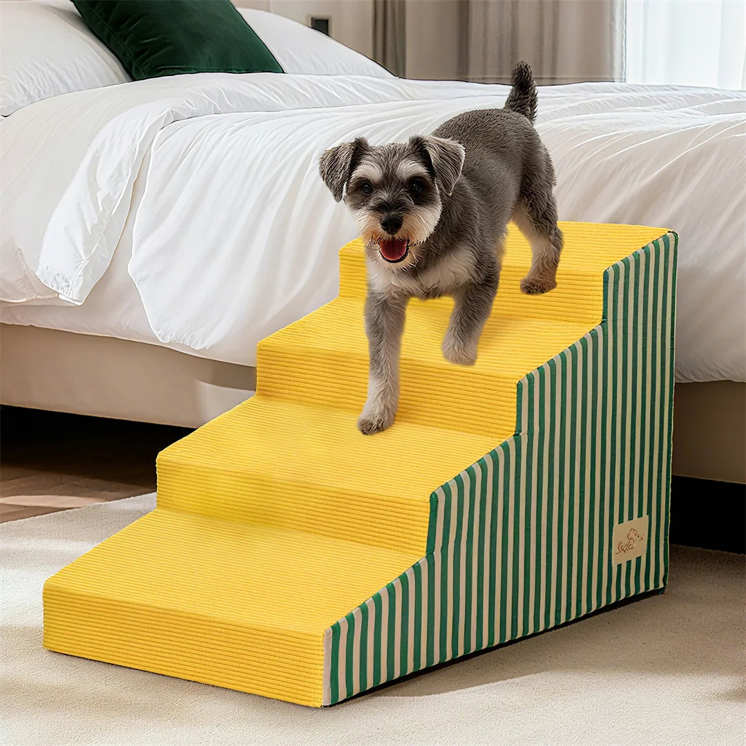 Foam Dog Stairs With Gentle Slope And Removable Washable Cover