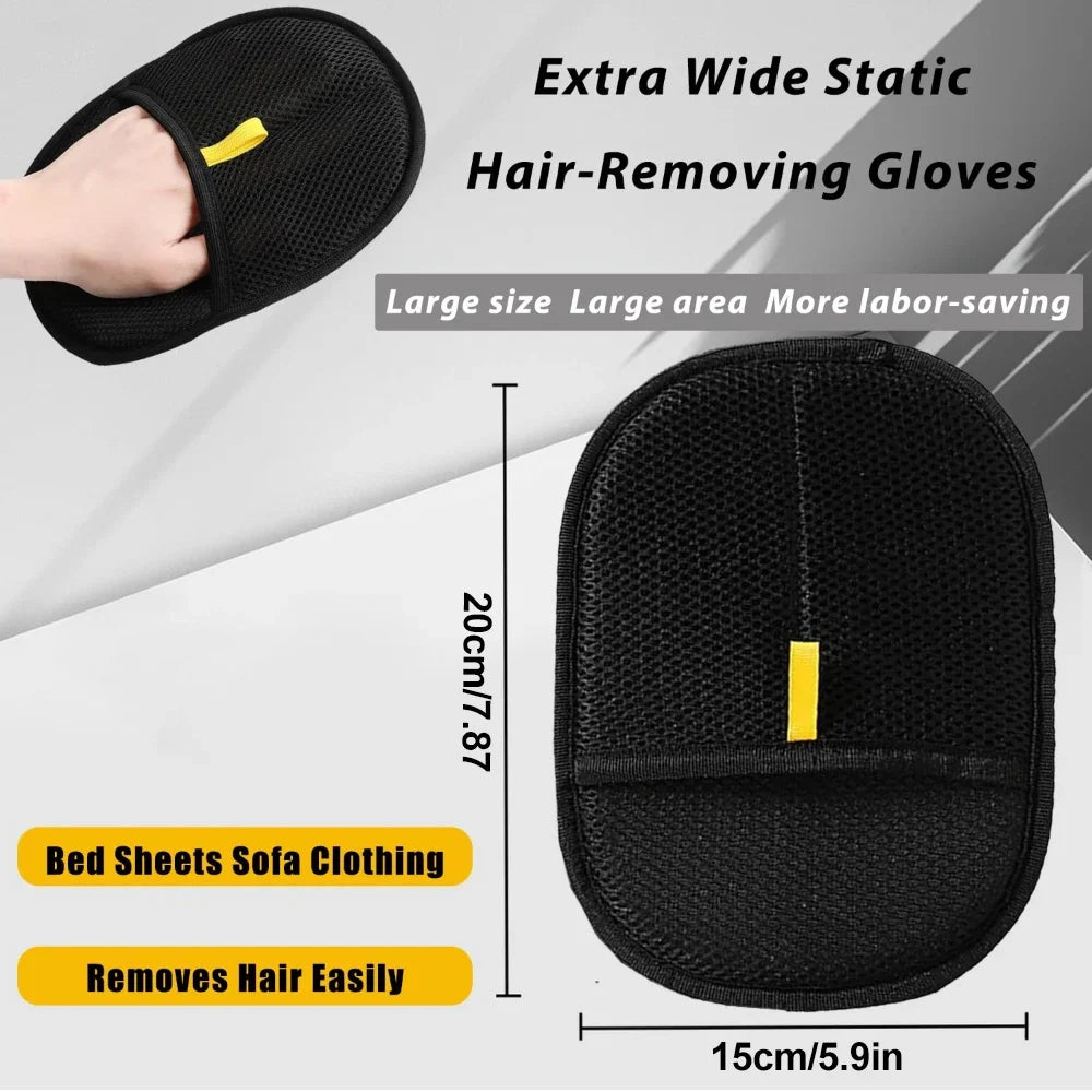 Washable Pet Hair Remover Grooming Gloves for Clothes and Carpets