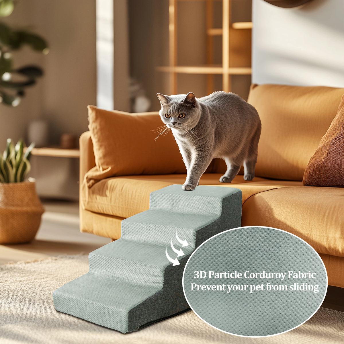 Non Slip Foam Dog Stairs for Comfortable Furniture Access
