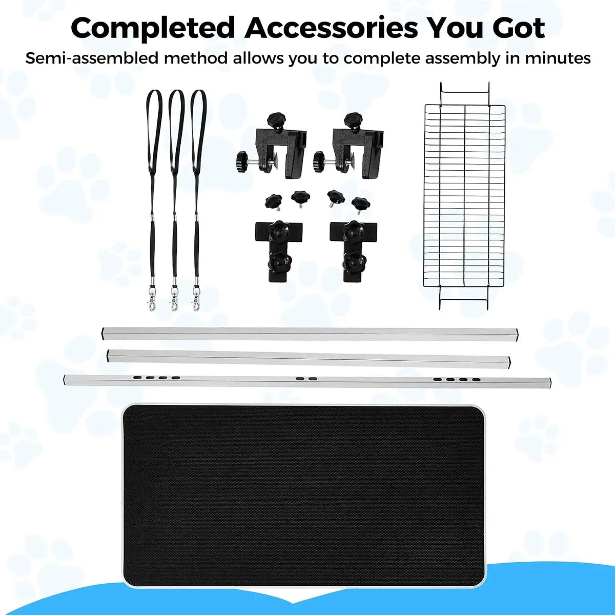 Garvee Professional Foldable Dog Grooming Table With Safety Nooses