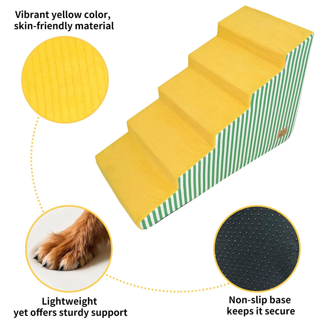 Foam Dog Stairs With Gentle Slope And Removable Washable Cover