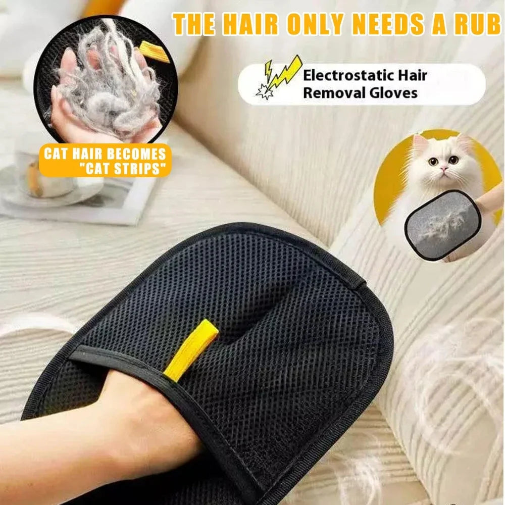 Washable Pet Hair Remover Grooming Gloves for Clothes and Carpets