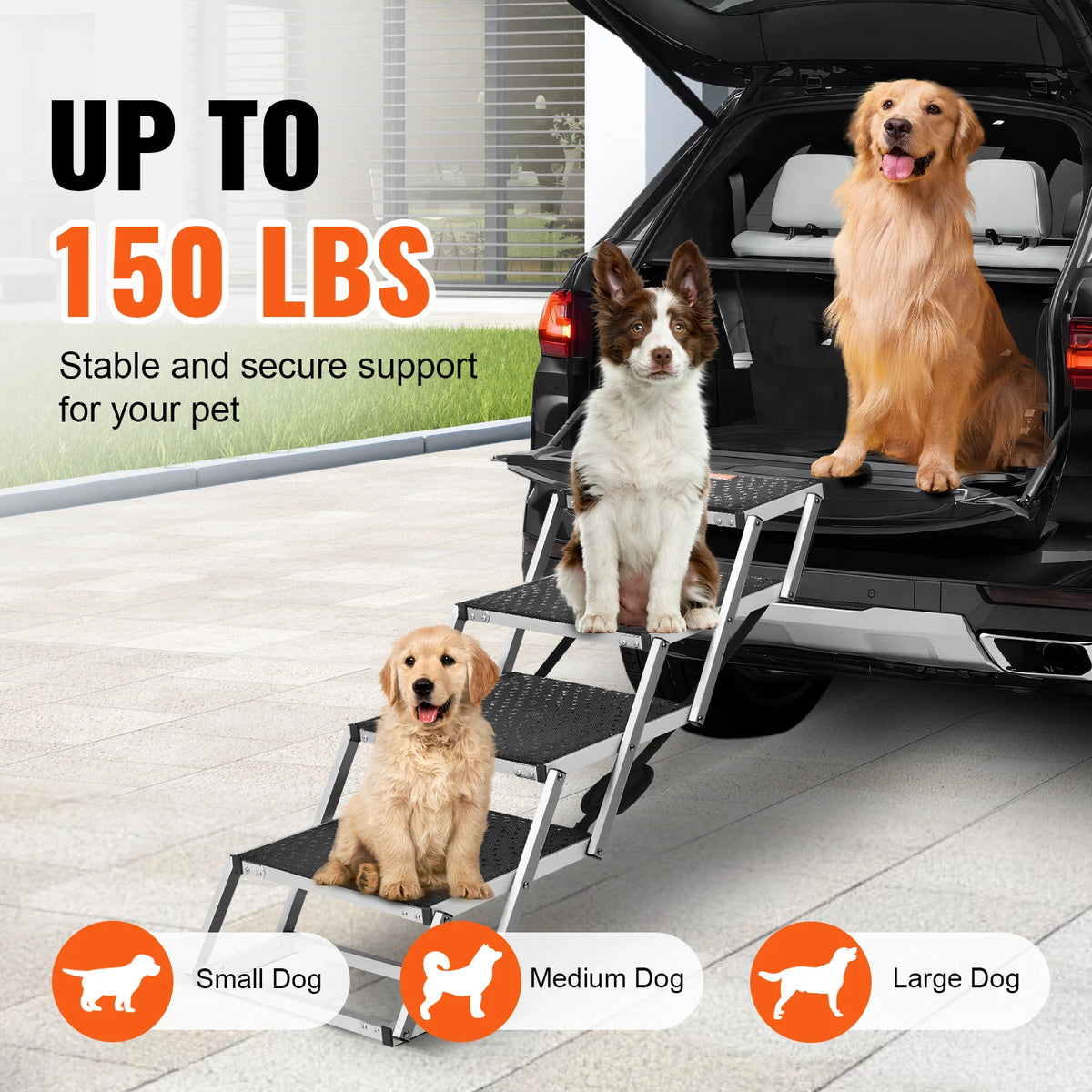 SucceBuy Portable Folding Dog Car Steps for SUVs and Trucks