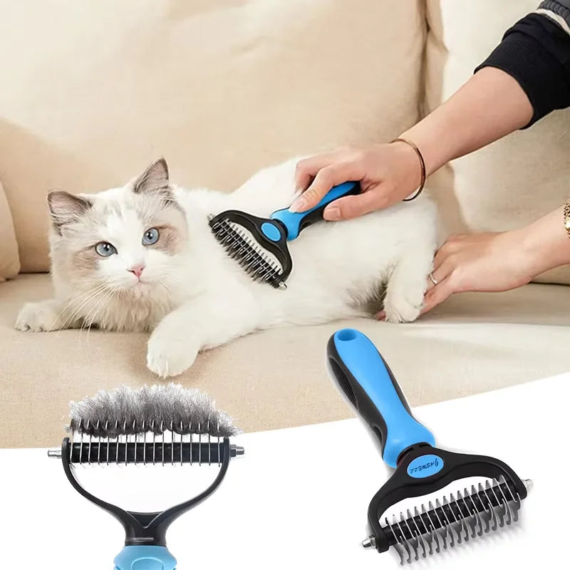 Double Sided Pet Grooming Brush And Fur Removal Comb