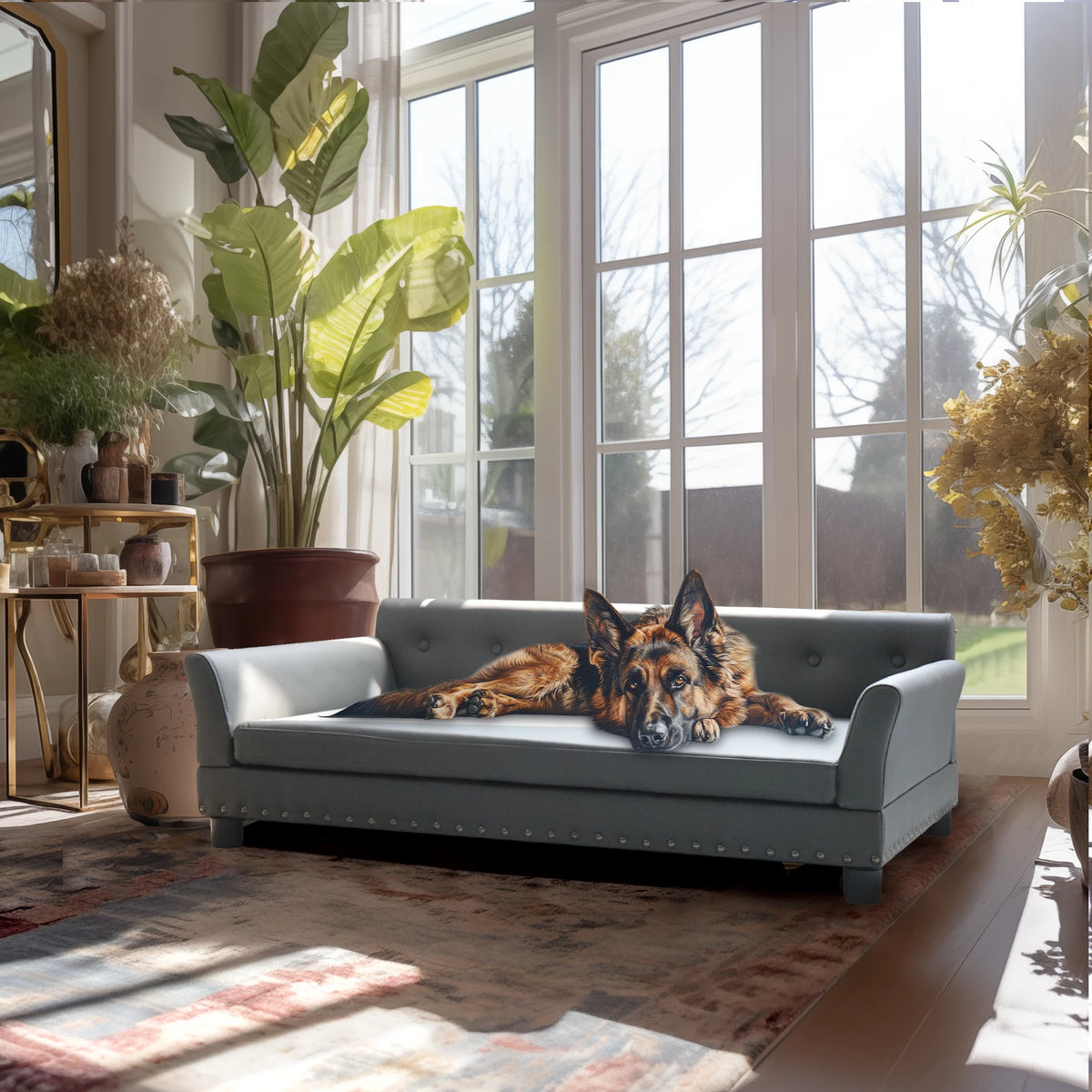 BINGOPAW Durable Elevated Dog Sofa Bed With Waterproof Leather Comfort