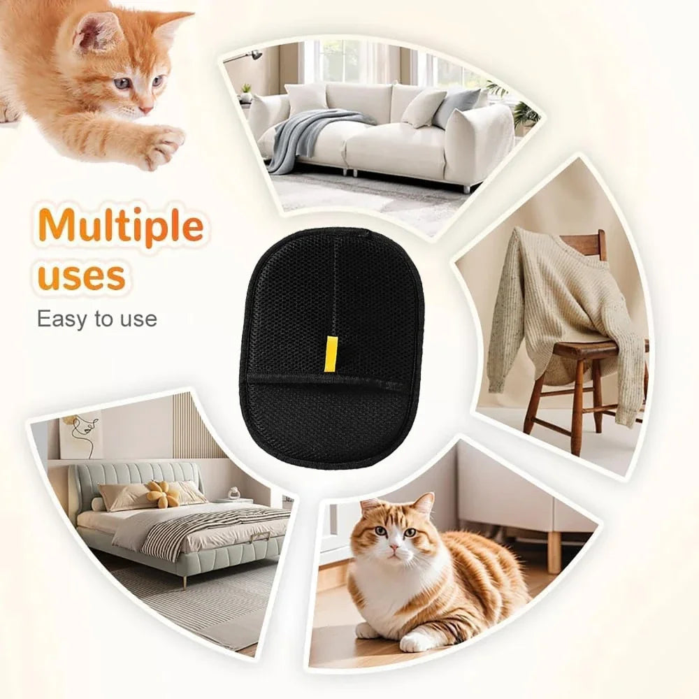 Washable Pet Hair Remover Grooming Gloves for Clothes and Carpets