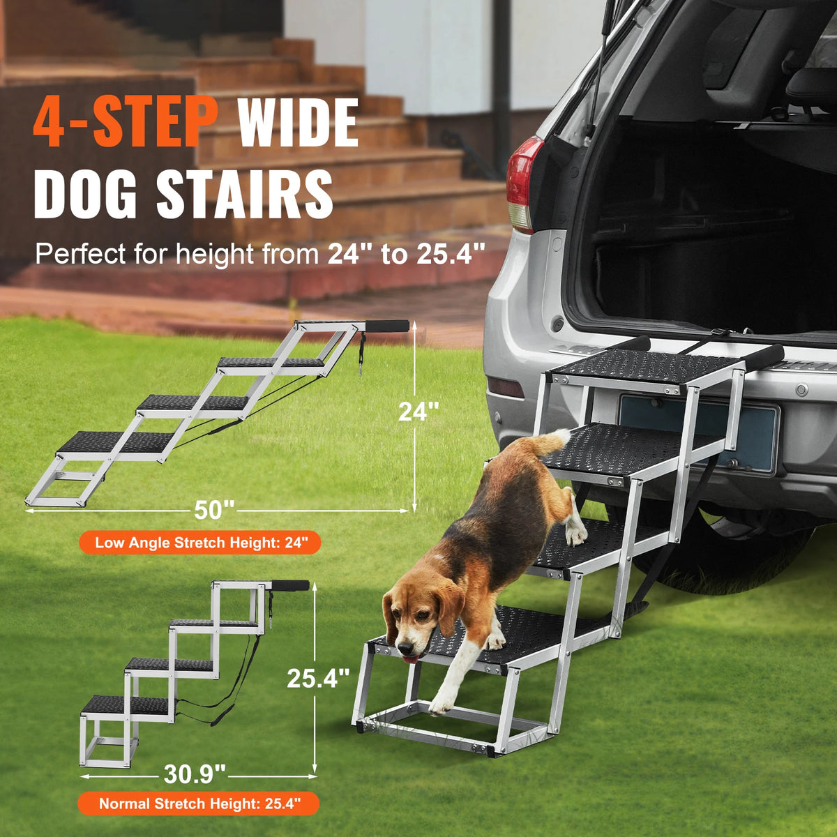 SucceBuy Portable Folding Dog Car Steps for SUVs and Trucks