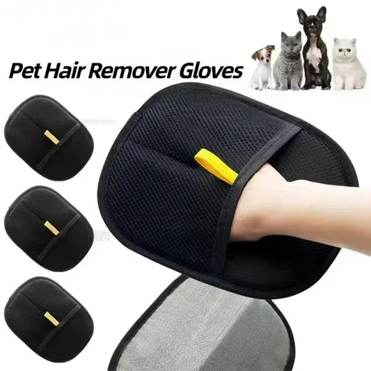 Reusable Pet Hair Removal Gloves for Grooming and Furniture Cleaning