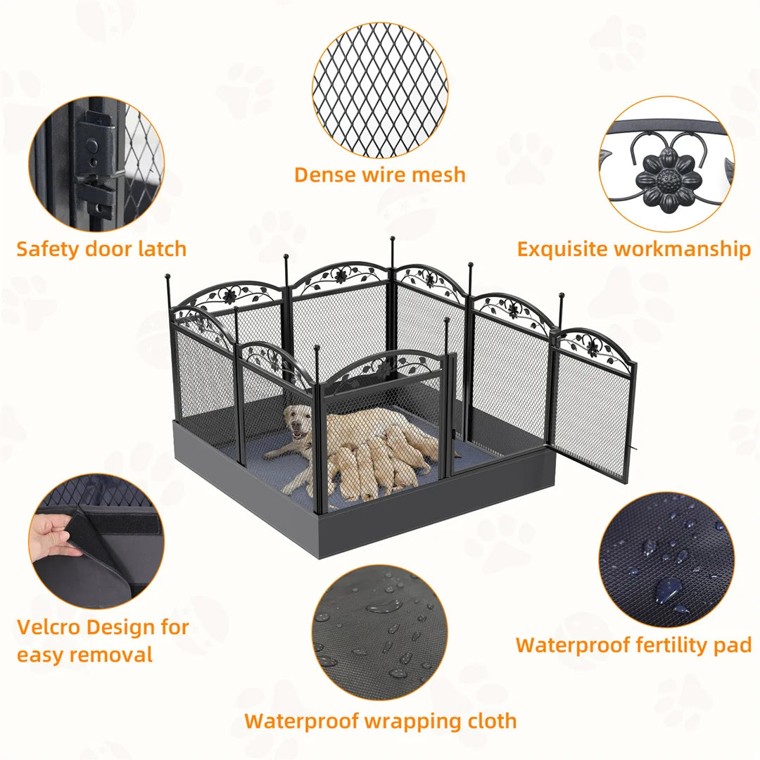Bingopaw Heavy Duty Indoor Outdoor Dog Playpen With Training Enclosure