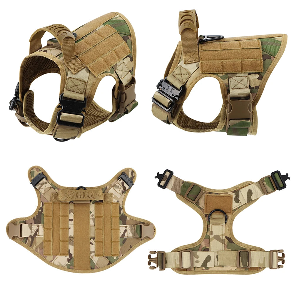 Professional Tactical Dog Harness Leash Set For Large Dogs