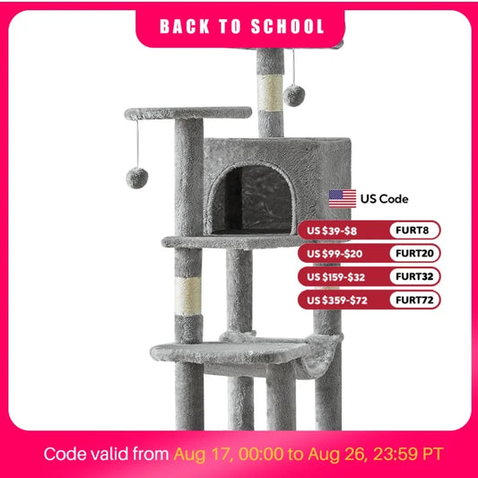 JHK Multi Tier Cat Tree With Sisal Scratching Posts For Cats