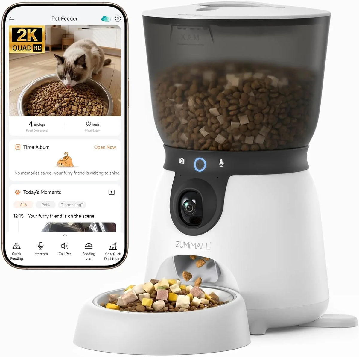 Zumimall Automatic Pet Feeder With Smart Camera Dispenser