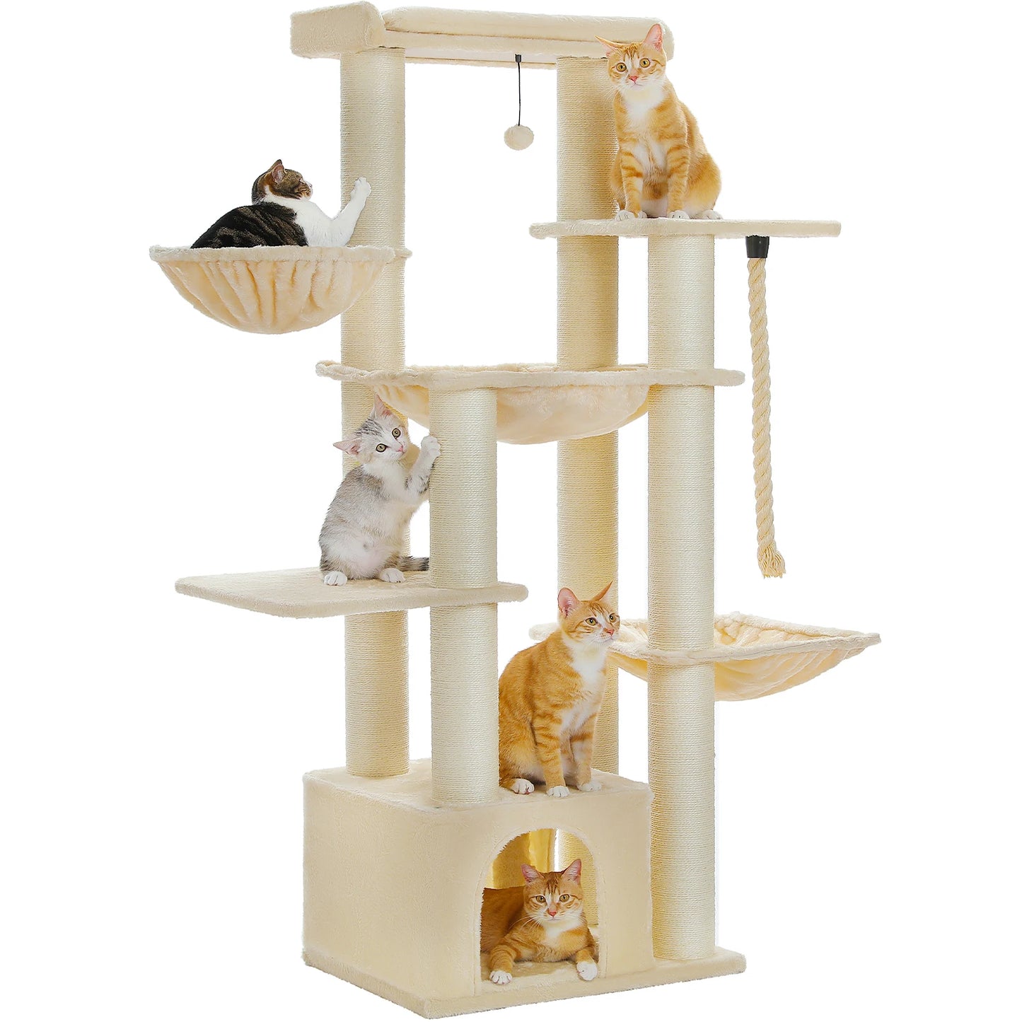 PAWZ Road Sturdy Cat Tower With Sisal Posts And Hammock