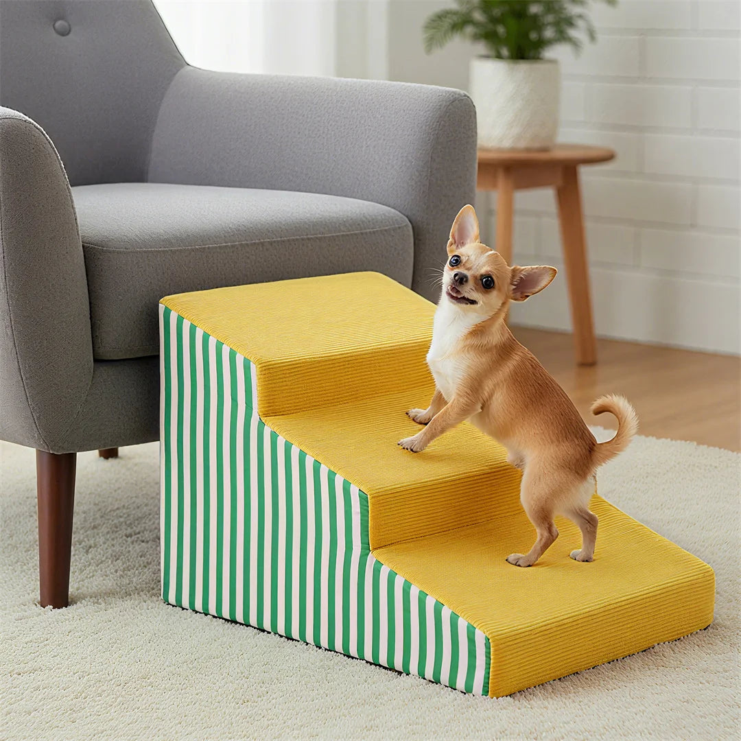 Foam Dog Stairs With Gentle Slope And Removable Washable Cover