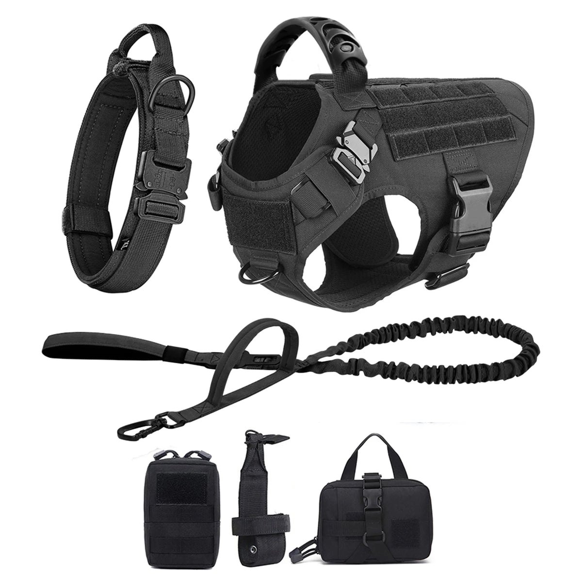 Nylon Padded Dog Harness and Leash Set with Quick Release