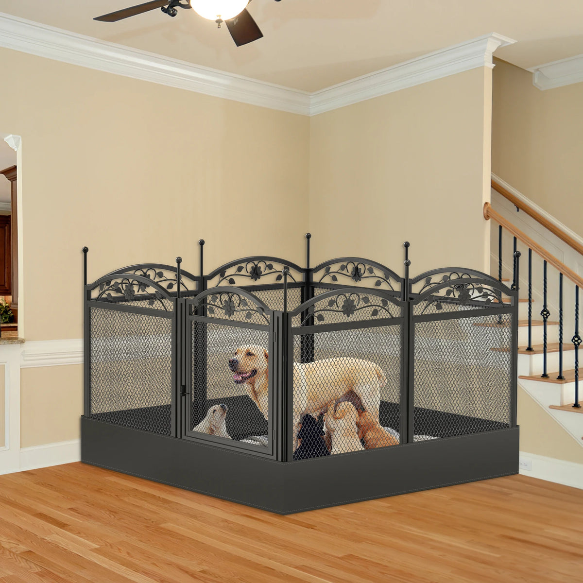 Bingopaw Heavy Duty Indoor Outdoor Dog Playpen With Training Enclosure