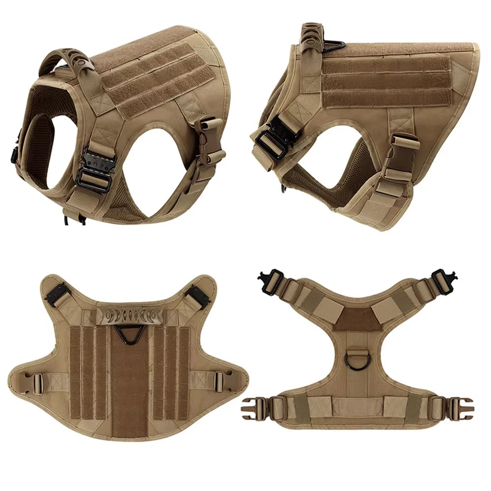 Adjustable Tactical Dog Harness With Padded Quick Release Buckle