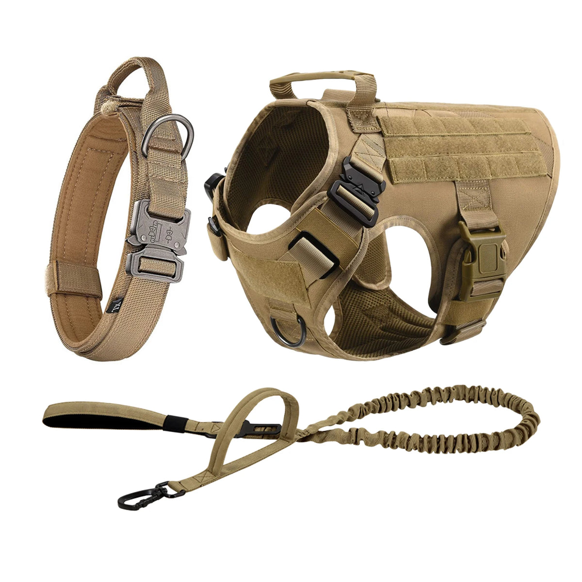 Padded Tactical Nylon Dog Harness With Quick Release Buckles