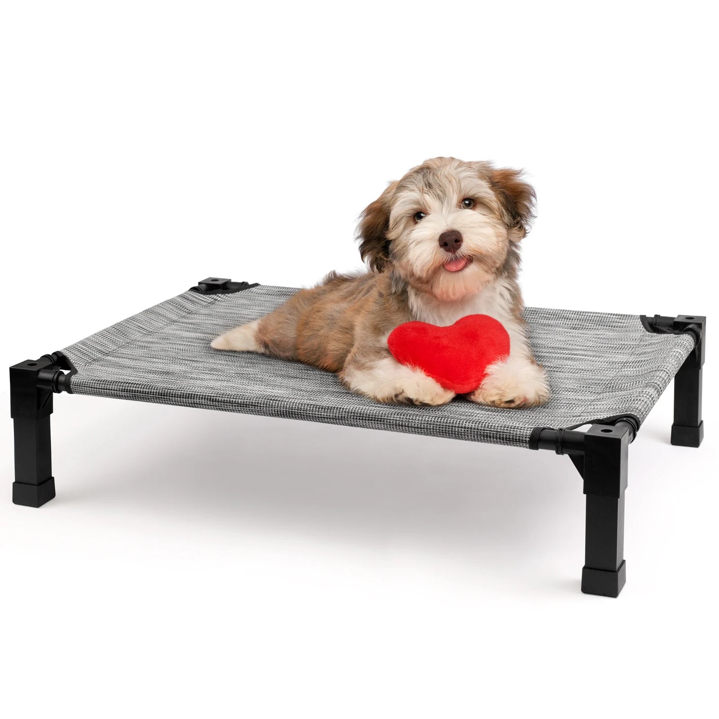 Elevated Cooling Dog Bed With Breathable Mesh And Metal Frame