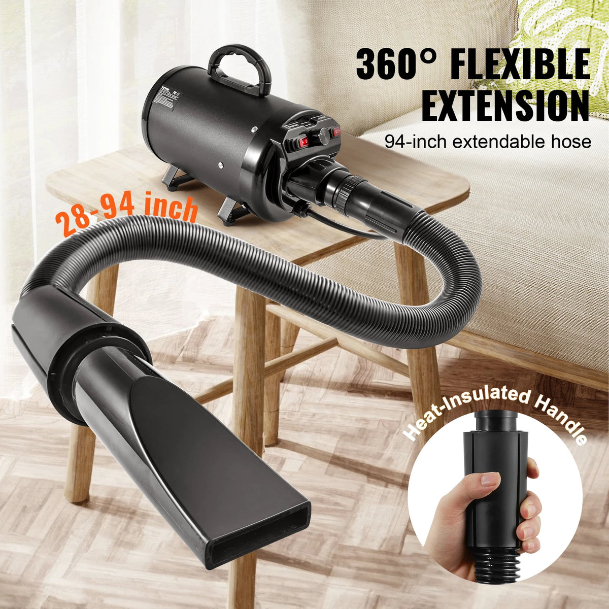 SucceBuy Professional Dog Grooming Dryer With Adjustable Speed Settings