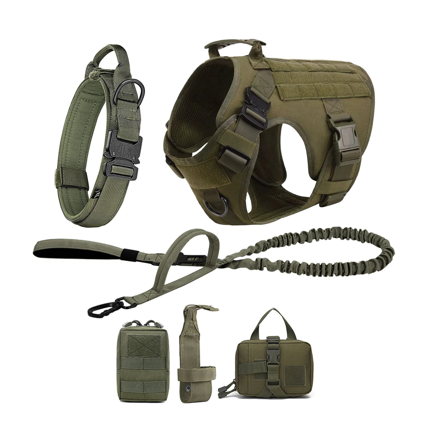 Padded Tactical Nylon Dog Harness With Quick Release Buckles