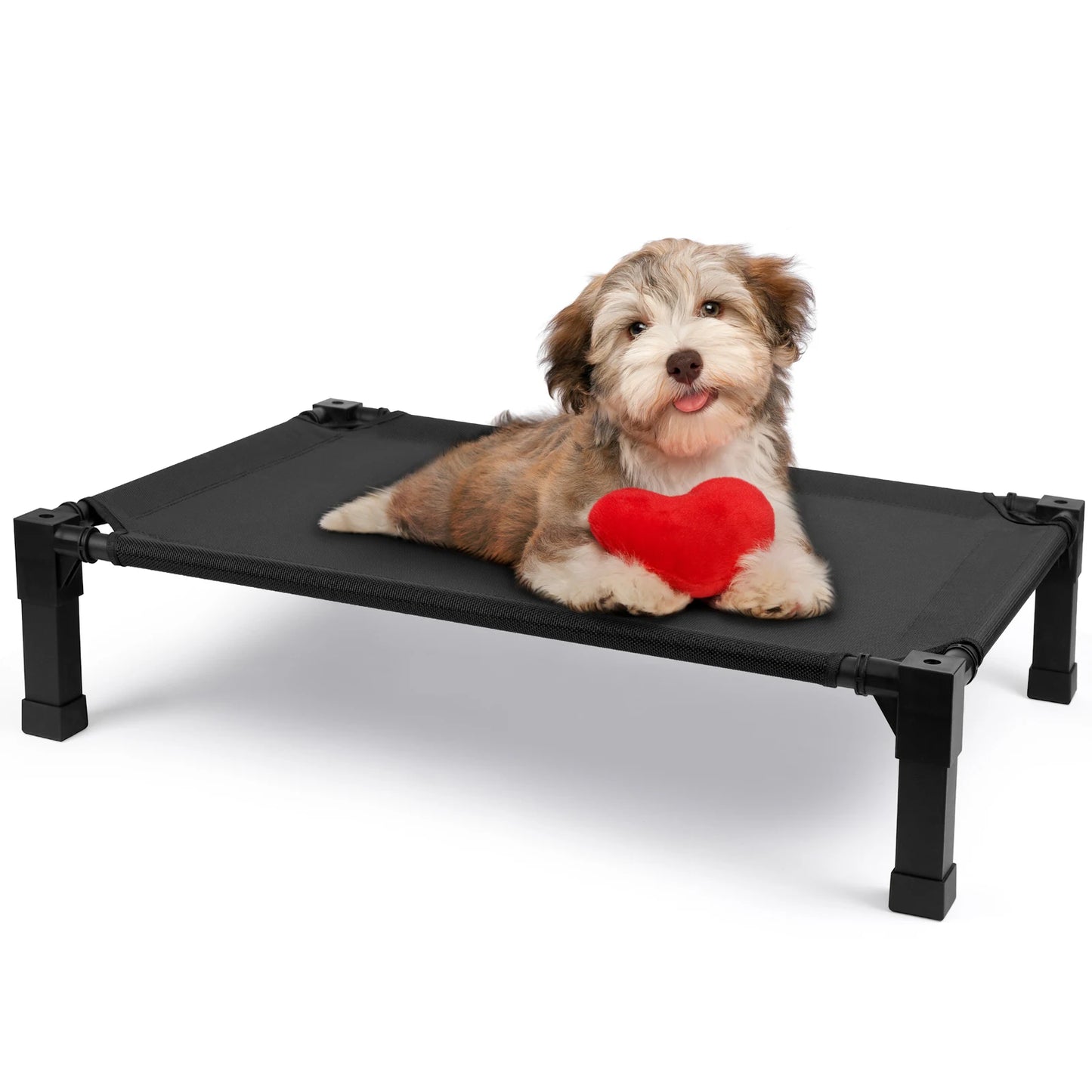 Elevated Cooling Dog Bed With Breathable Mesh And Metal Frame