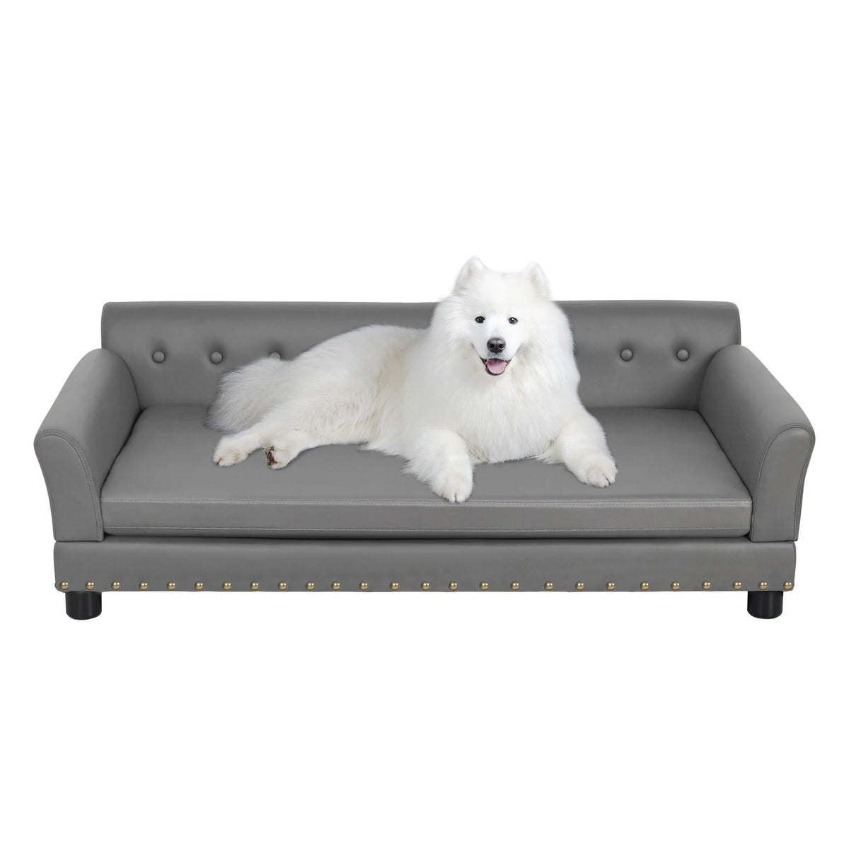 BINGOPAW Waterproof Leather Elevated Dog Sofa Bed With Durable Comfort