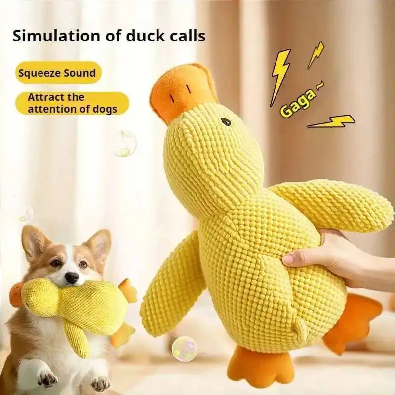 Squeaky Plush Duck Dog Toy Bite Resistant Chew Playmate