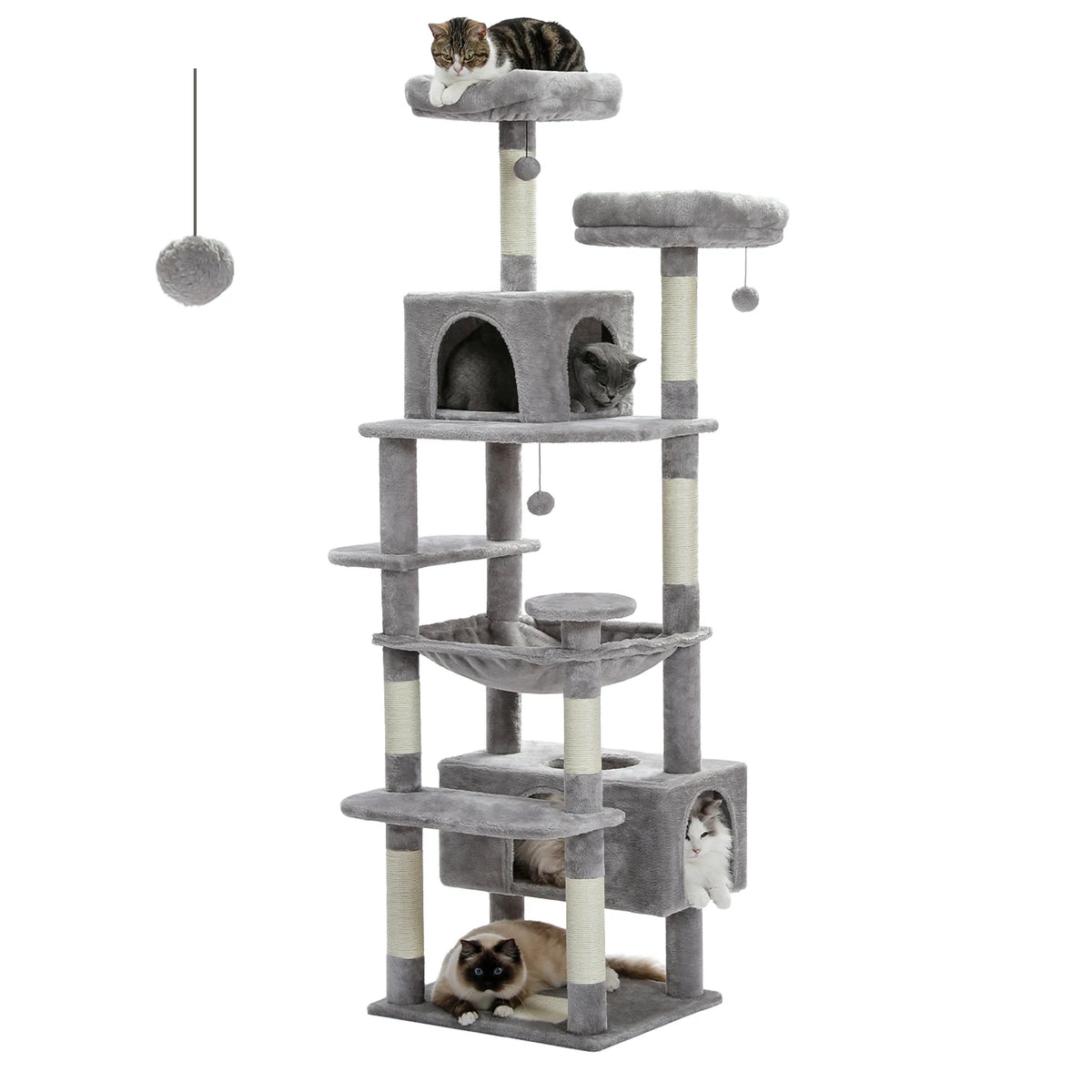 PAWZ Road Indoor Cat Tree With Sisal Posts And Hammock