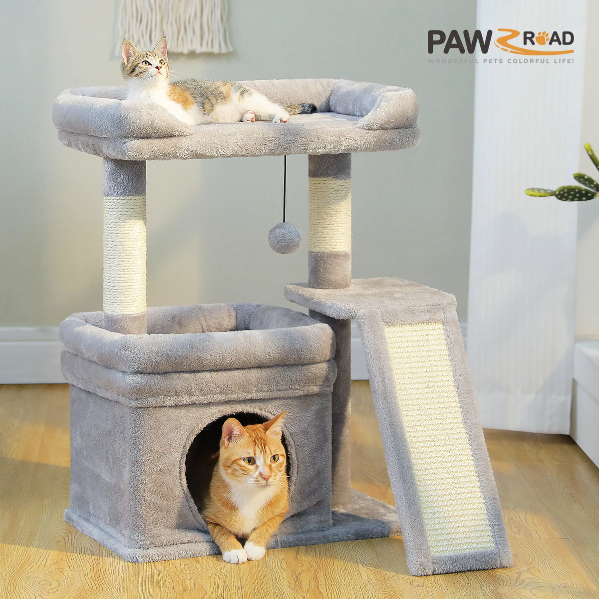 PAWZ Road Indoor Cat Tree With Sisal Scratching Post