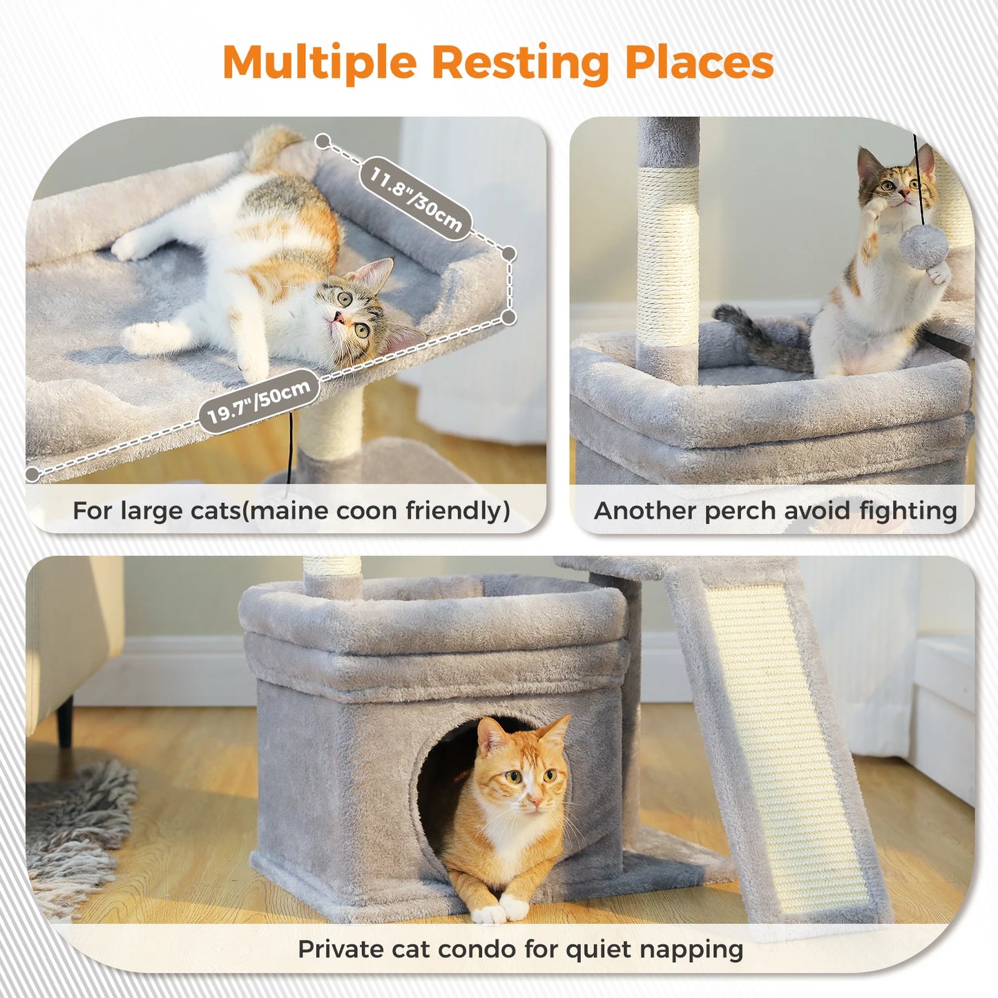 PAWZ Road Indoor Cat Tree With Sisal Scratching Post