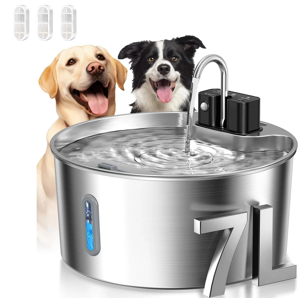 Weomg Stainless Steel Automatic Rechargeable Pet Fountain