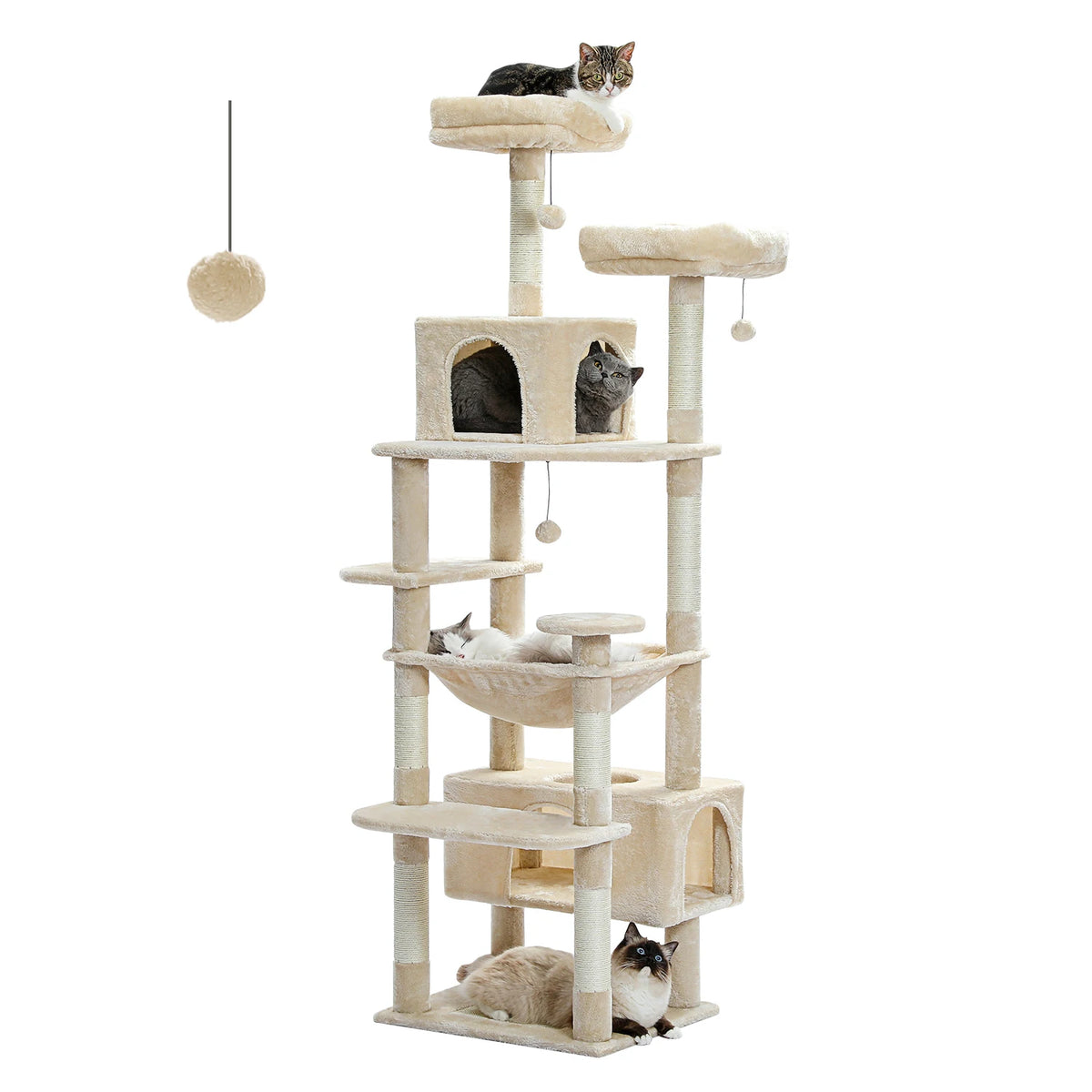 PAWZ Road Indoor Cat Tree With Sisal Posts And Hammock