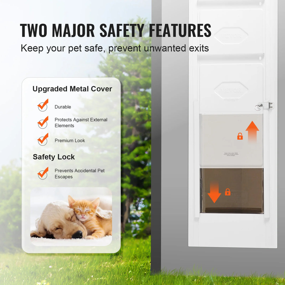 Adjustable Aluminum Frame Tempered Glass Sliding Pet Door