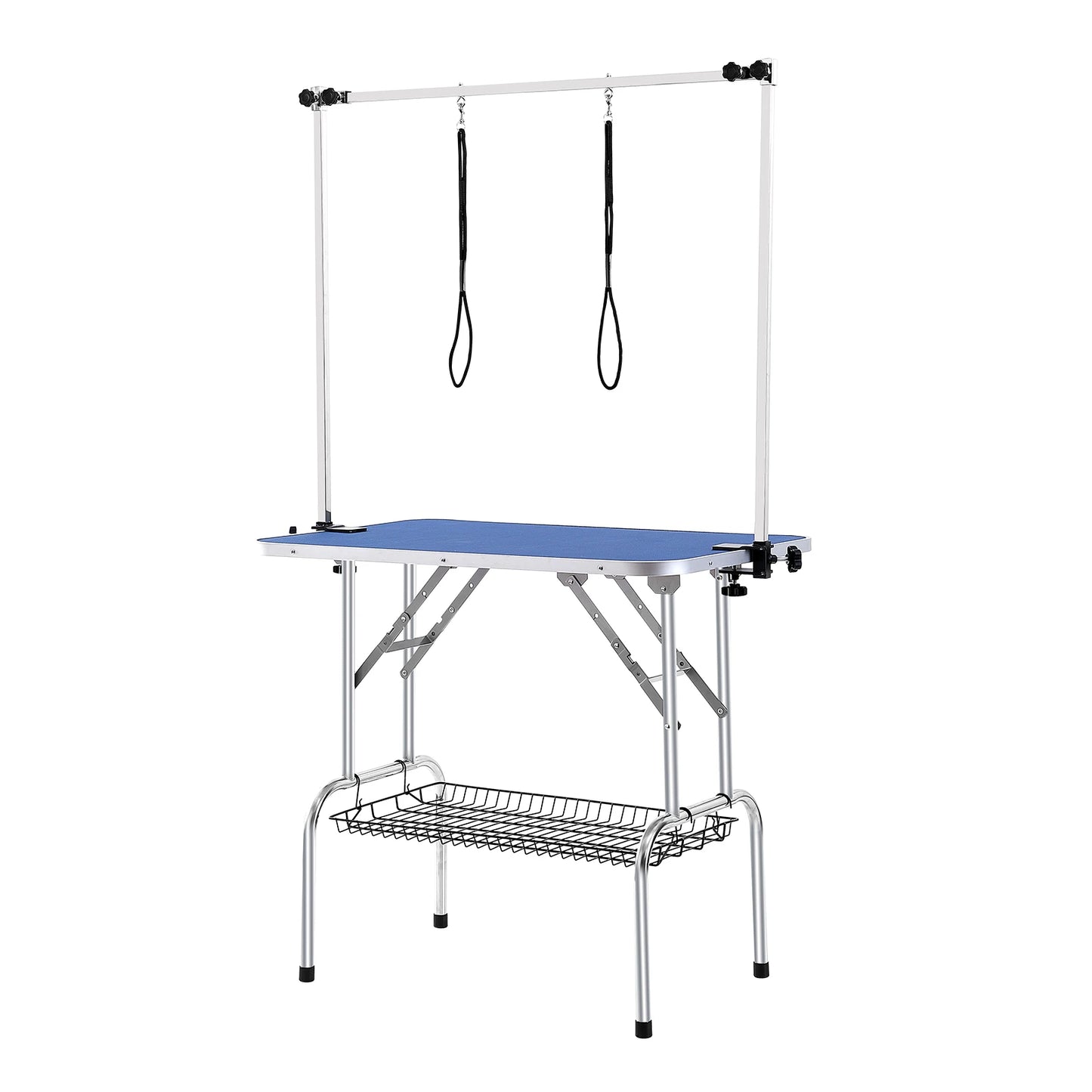 SucceBuy Foldable Pet Grooming Table With Adjustable Arms And Clamp