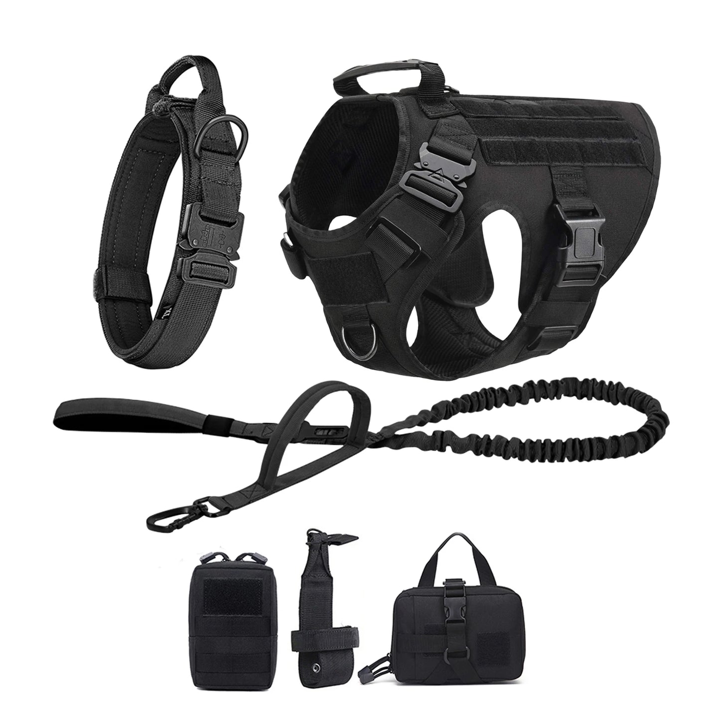 Padded Tactical Nylon Dog Harness With Quick Release Buckles