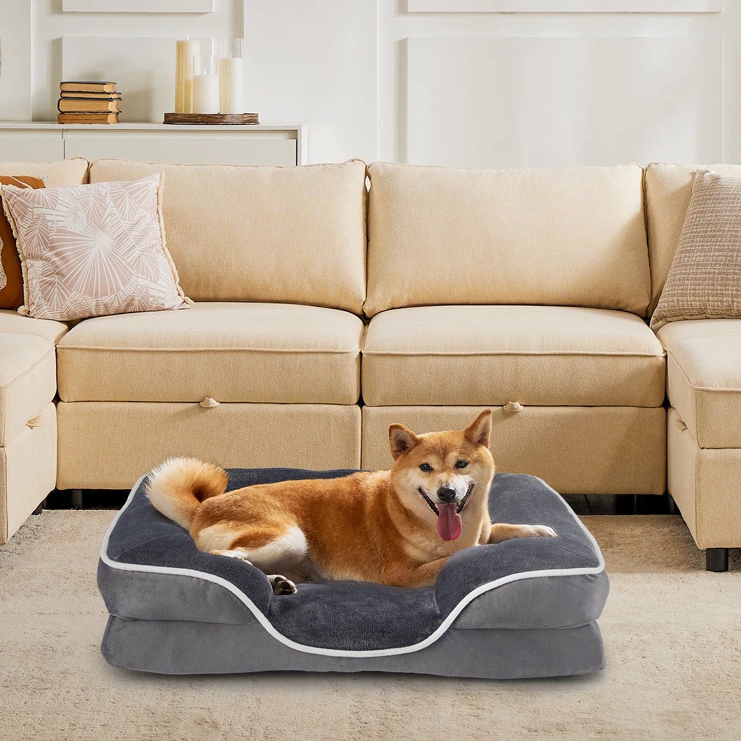 JHK Orthopedic Memory Foam Pet Bed With Washable Removable Cover