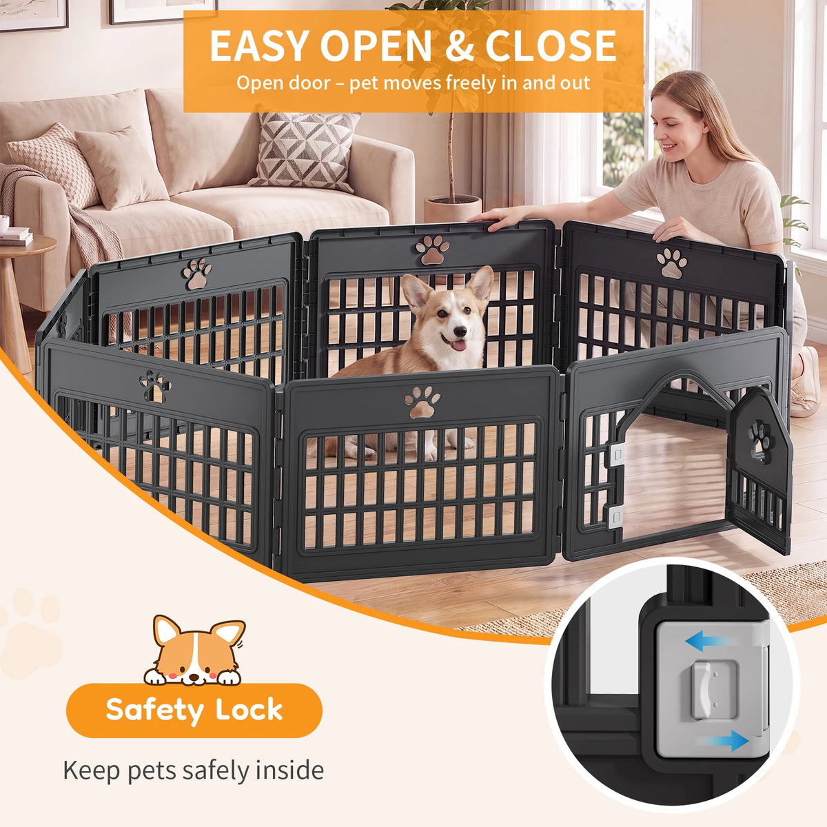JHK Expandable Dog Playpen for Indoor and Outdoor Pet Safety