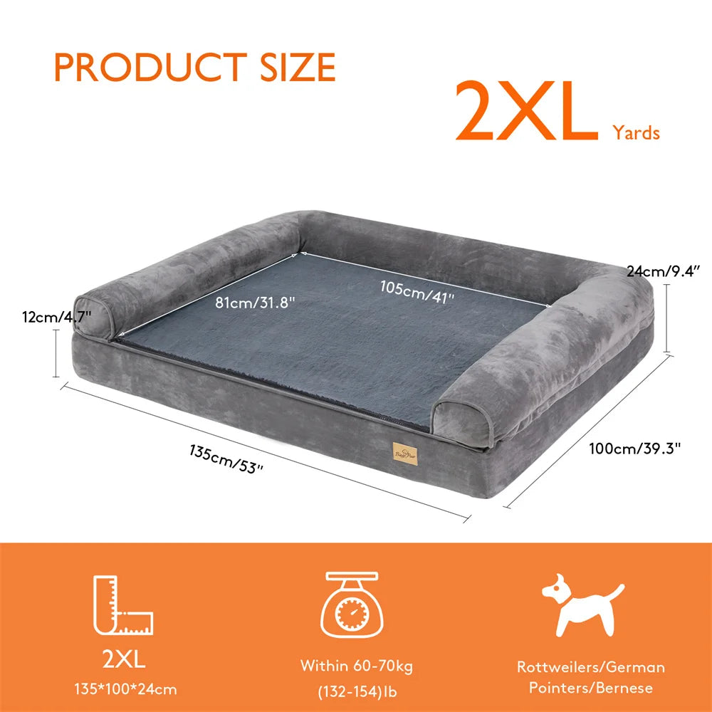 BORWART Orthopedic Memory Foam Calming Dog Sofa Bed