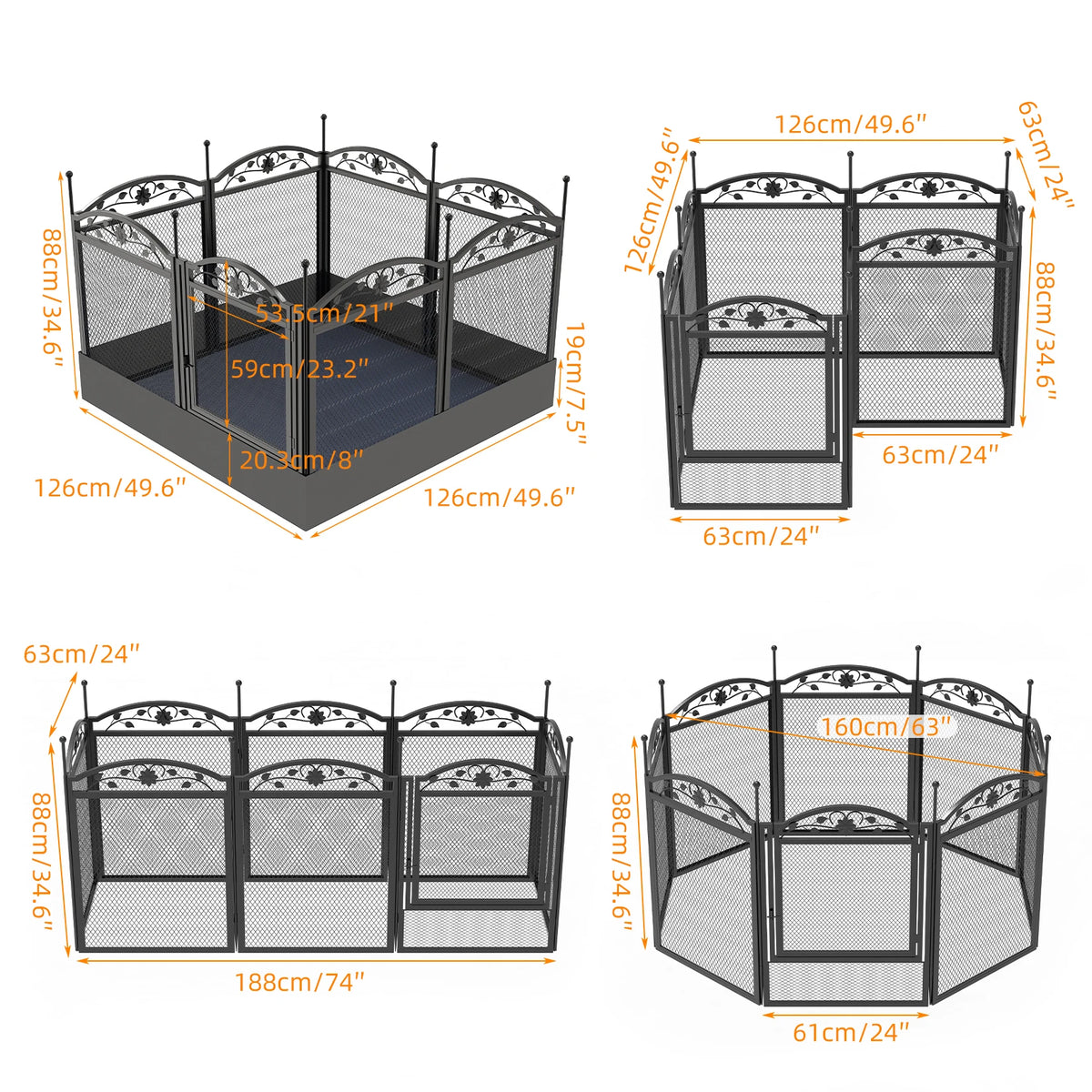 Bingopaw Heavy Duty Indoor Outdoor Dog Playpen With Training Enclosure