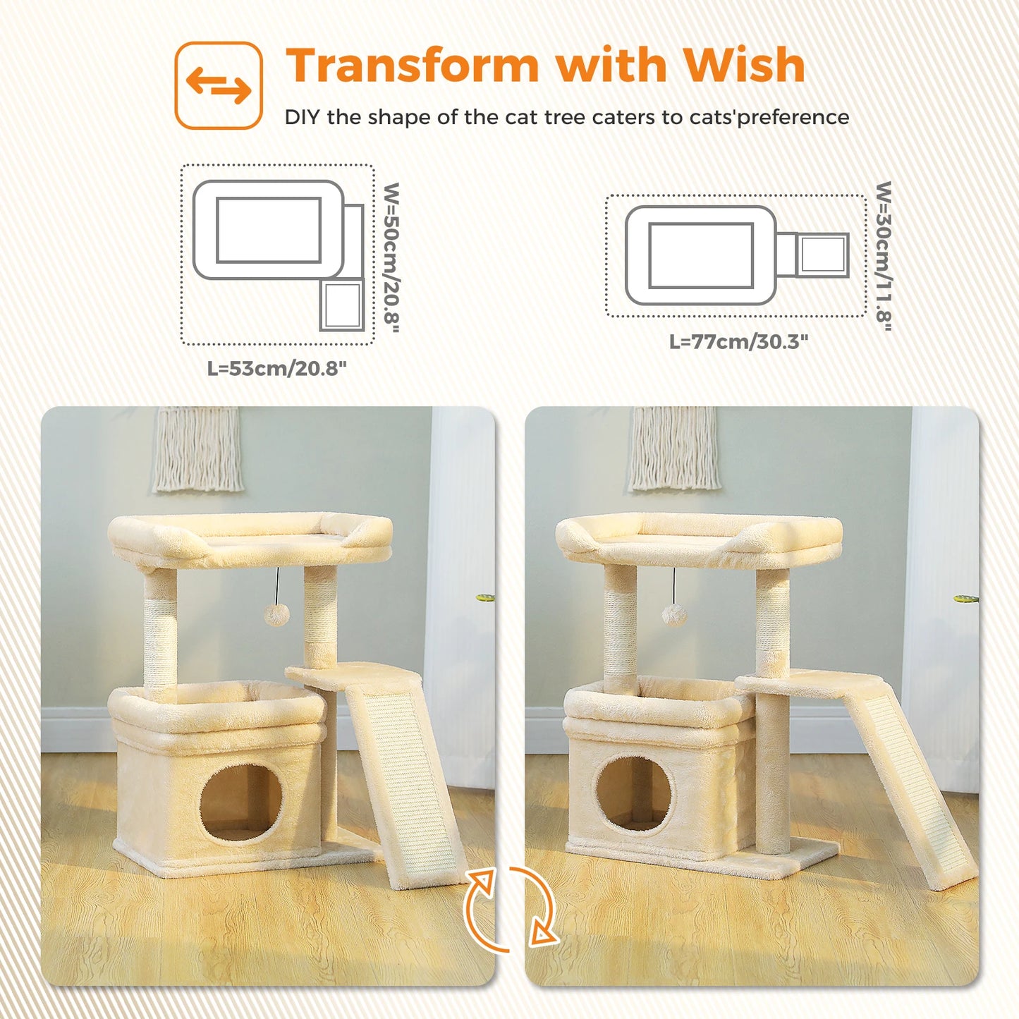 PAWZ Road Indoor Cat Tree With Sisal Scratching Post