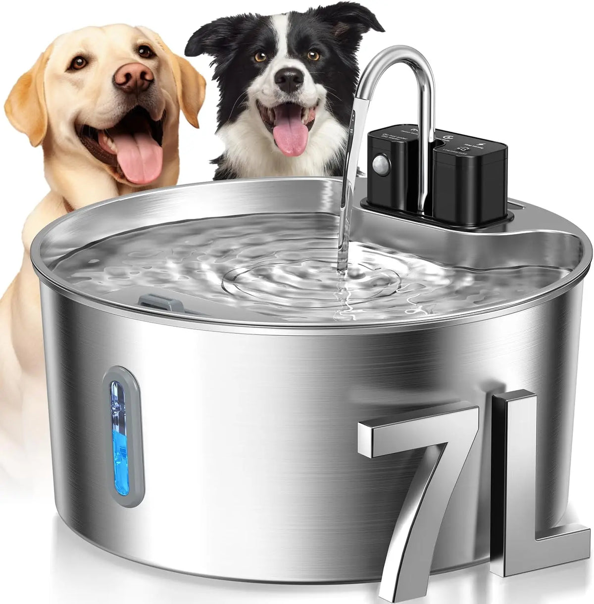Weomg Stainless Steel Automatic Rechargeable Pet Fountain