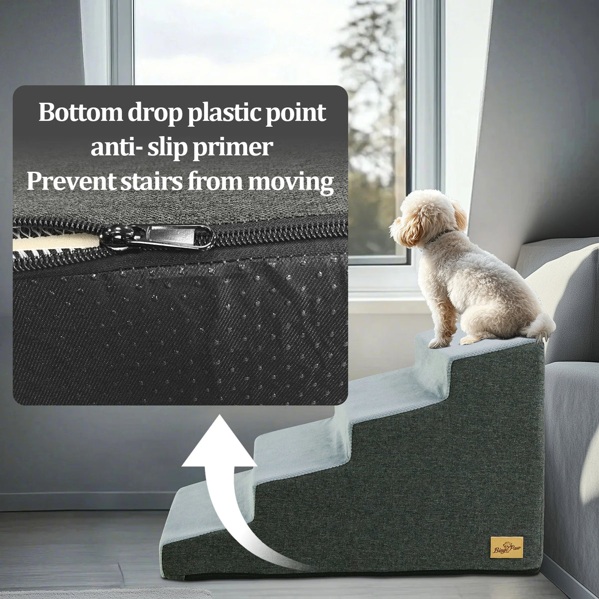 Non Slip Foam Dog Stairs for Comfortable Furniture Access