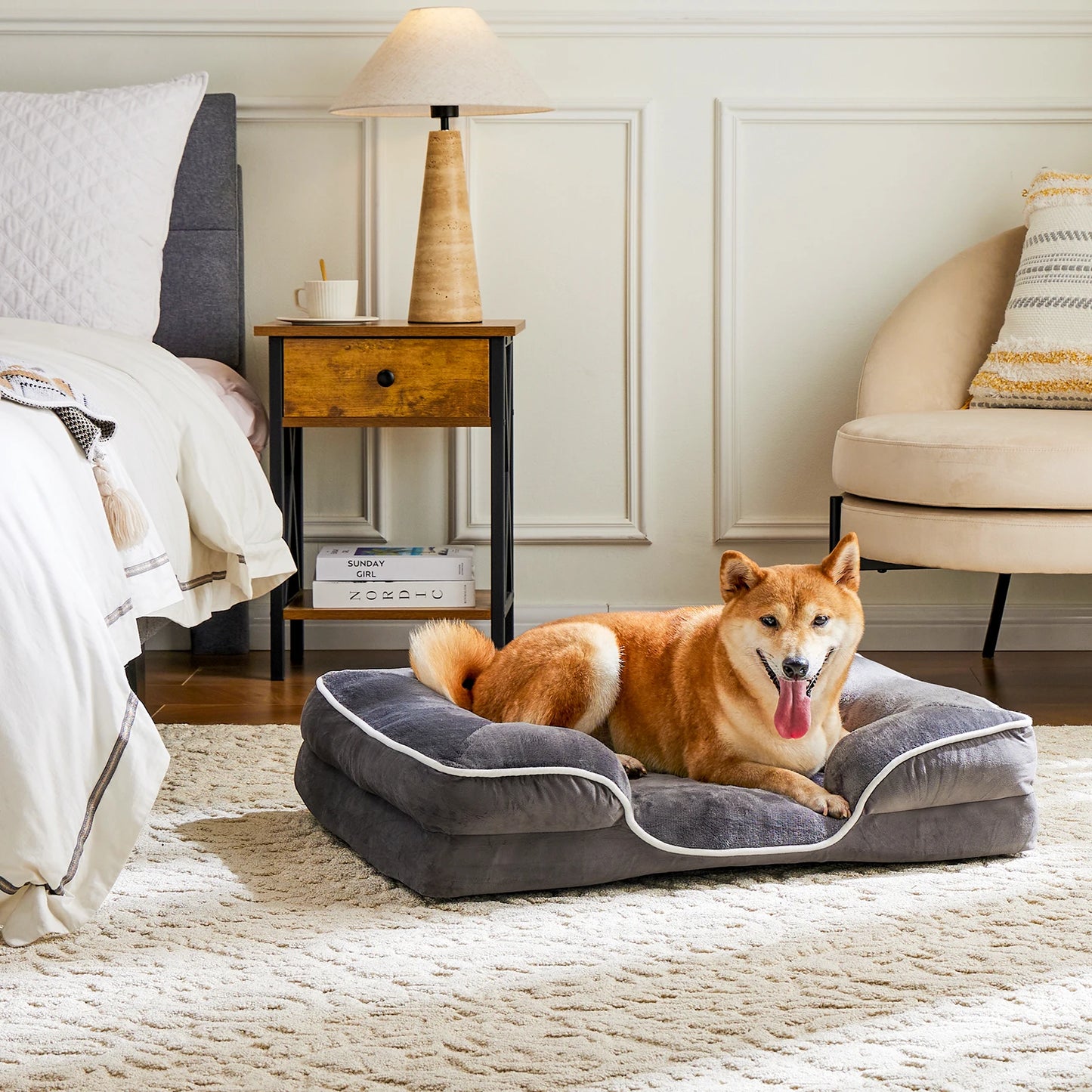 JHK Orthopedic Memory Foam Pet Bed With Washable Removable Cover