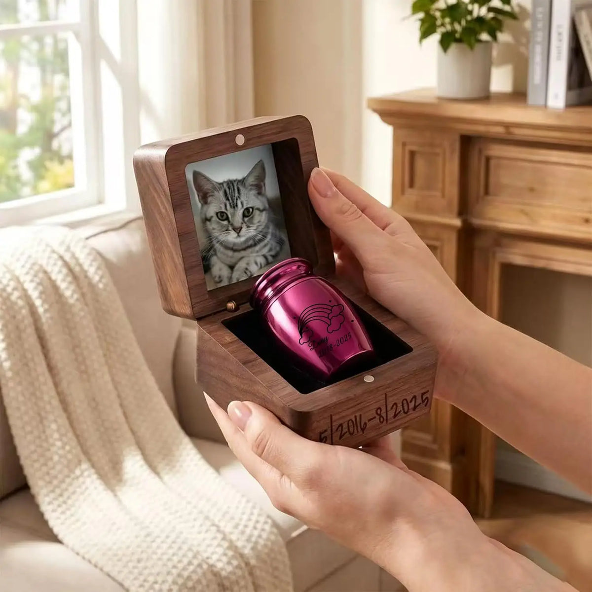 Personalized Pet Urn for Dogs and Cats with Custom Engraving