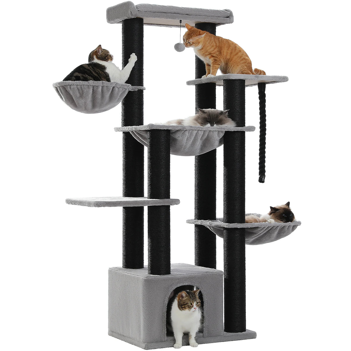 PAWZ Road Sturdy Cat Tower With Sisal Posts And Hammock