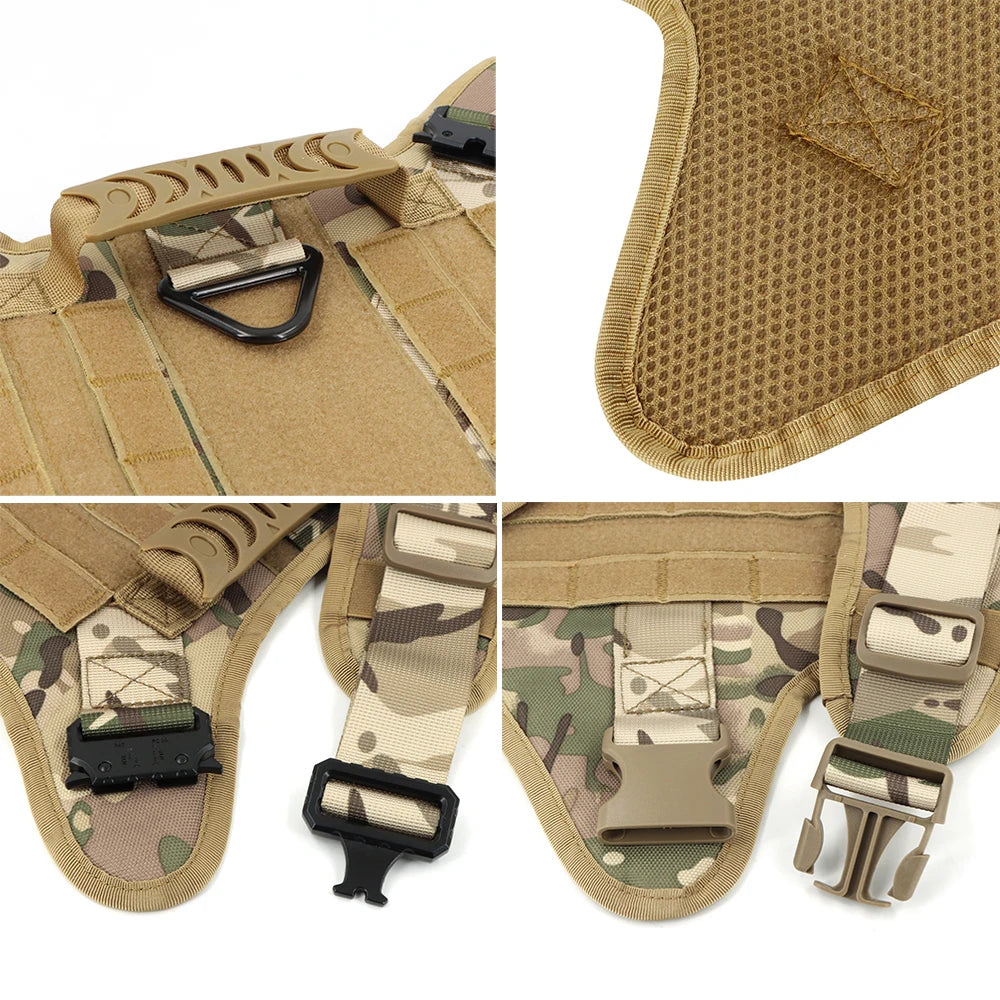 Professional Tactical Dog Harness Leash Set For Large Dogs